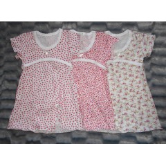 Детская ночная рубашка для девочки, ночная сорочка, короткий рукав, 100% хлопок, Россия